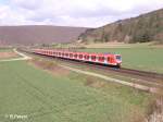 Zwei 423iger der M�nchner S-Bahnauf den Weg nach Kassel bei Harbach im Maintal.