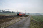 Nachschuss auf 642 617 auf dem Weg in Richtung Ansbach bei Oberdachstetten. 08.12.24