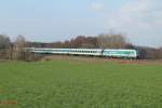 223 067 mit dem ALX84121 Hof - M�nchen in der Kurve bei Oberteich.