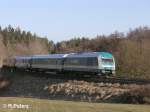 223 066 legt sich bei Oberteich mit ein Alex nach M�nchen in die Kurve.