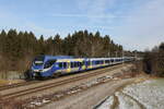 ET 316 auf dem Weg nach M�nchen am 7. Januar 2022 bei Grabenst�tt.