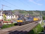 6603 durchf�hrt Oberwesel mit ein Containerzug.