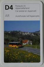 Thun/806523/246646---quartett-spielkarte-mit-setra-postauto-im (246'646) - Quartett-Spielkarte mit Setra-Postauto im Appenzellerland am 26. Februar 2023 in Thun 