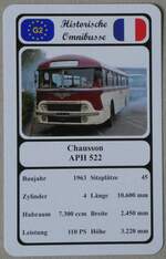 Thun/872620/270652---quartett-spielkarte-mit-chausson-aph (270'652) - Quartett-Spielkarte mit Chausson APH 522 von 1963 am 5. Januar 2025 in Thun