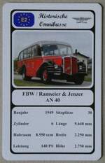 Thun/875668/272143---quartett-spielkarte-mit-fbw- (272'143) - Quartett-Spielkarte mit FBW / Ramseier & Jenzer AN 40 von 1949 am 16. Februar 2025 in Thun