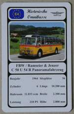 Thun/875670/272145---quartett-spielkarte-mit-fbw- (272'145) - Quartett-Spielkarte mit FBW / Ramseier & Jenzer C 50 U 54 R Panoramafahrzeug von 1964 am 16. Februar 2025 in Thun
