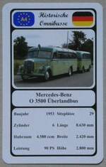 (269'229) - Quartett-Spielkarte mit Mercedes-Benz O 3500 berlandbus von 1953 am 17.