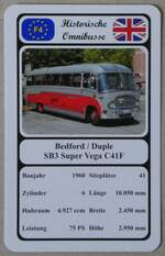 (270'459) - Quartett-Spielkarte mit Bedford / Duple SB3 Super Vega C41F von 1960 am 31.