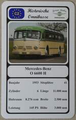(273'761) - Quartett-Spielkarte mit Mercedes-Benz O 6600 H von 1953 am 8.