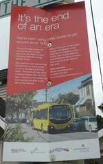 (191'703) - Plakat von It's the end of an era (Das Ende der Trolleybus-Aera von Wellington und Neuseeland) am 27.