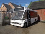 YJ07 EHZ is a 19 seat Optare Solo, recently acquired by Scarlet Band Bus & Coach, West Cornforth, County Durham, UK, and is seen in their yard on 21st April 2021.