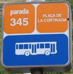 diverse-8/864103/267155---andorra-haltestellenschild---la-cortinada (267'155) - Andorra-Haltestellenschild - La Cortinada, Plaa de La Cortinada - am 18. September 2024