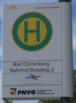 (264'569) - PNVG-Haltestellenschild - Bad Drrenberg, Bahnhof - am 10. Juli 2024