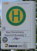 (264'570) - PNVG-Haltestellenschild - Bad Drrenberg, Bahnhof - am 10. Juni 2024