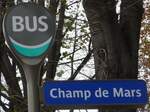 (167'195) - RATP-Haltestellenschild - Paris, Champ de Mars - am 17.