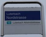 (268'844) - BSU-Haltestellenschild - Luterbach, Nordstrasse - am 31.