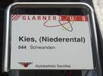 schwanden-gl/751890/226428---glarner-busautobetrieb-sernftal-haltestellenschild-- (226'428) - GLARNER BUS/Autobetrieb Sernftal-Haltestellenschild - Schwanden, Kies, (Niederental) - am 12. Juli 2021
