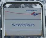 (248'838) - GrindelwaldBus-Haltestellenschild - Grindelwald, Wasserb�hlen) am 18. April 2023