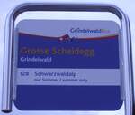 (277'856) - GrindelwaldBus-Haltestellenschild - Grindelwald, Grosse Scheidegg - am 15.