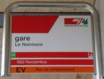 cj/876512/272474---cjmobiju-haltestellenschild---le-noirmont (272'474) - cj/MOBIJU-Haltestellenschild - Le Noirmont, gare - am 28. Februar 2025