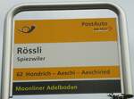 (138'424) - PostAuto-Haltestellenschild - Spiezwiler, Rssli - am 6.