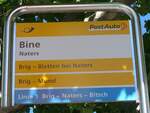 naters/746123/173677---postautoortsbus-haltestellenschild---naters-bine (173'677) - PostAuto/ORtSBUS-Haltestellenschild - Naters, Bine - am 7. August 2016