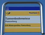 (246'497) - PostAuto-Haltestellenschild - Flumserberg, Tannenbodenwiese - am 24.