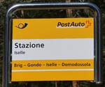 postauto/861174/266036---postauto-haltestellenschild---iselle-stazione (266'036) - PostAuto-Haltestellenschild - Iselle, Stazione - am 20. August 2024