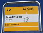 postauto/862730/266528---postauto-haltestellenschild---savise-tsanfleuron (266'528) - PostAuto-Haltestellenschild - Savise, Tsanfleuron - am 1. September 2024