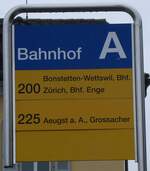 (273'358) - ZVV/PostAuto-Haltestellenschild - Affoltern, Bahnhof - am 29. M�rz 2025