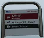 (239'744) - vbl/ROTTAL AUTO AG-Haltestellenschild - Wolhusen, Kreisel - am 28.