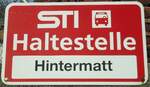 (136'758) - STI-Haltestellenschild - Goldiwil, Hintermatt - am 20.