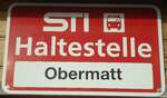 (136'759) - STI-Haltestellenschild - Goldiwil, Obermatt - am 20. November 2011