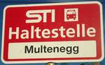 (136'768) - STI-Haltestellenschild - Goldiwil, Multenegg - am 21.