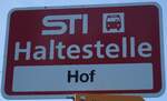 sti-3/741129/136776---sti-haltestellenschild---wachseldorn-hof (136'776) - STI-Haltestellenschild - Wachseldorn, Hof - am 21. November 2011