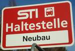 (136'821) - STI-Haltestellenschild - Uebeschi, Neubau - am 22.