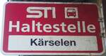 (136'826) - STI-Haltestellenschild - Krselen, Krselen - am 22. November 2011