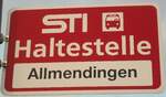 Thun/739521/133315---sti-haltestellenschild---thun-allmendingen (133'315) - STI-Haltestellenschild - Thun, Allmendingen - am 16. April 2011