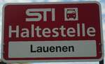 Thun/741038/136765---sti-haltestellenschild---thun-lauenen (136'765) - STI-Haltestellenschild - Thun, Lauenen - am 20. November 2011