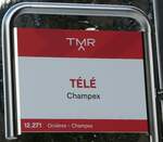 (243'403) - TMR-Haltestellenschild - Champex, TL - am 3.