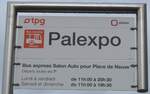 (189'209) - tpg-Haltestellenschild - Genve, Palexpo - am 12.