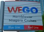 (152'872) - WEGO-Haltestellenschild - Clifton Hill, Hornblower Niagara Cruises - am 15.