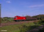 1116 042-1 zieht ein gedeckten G�terzug bei Edlhausen.03.05.08