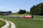 1116 181  City Jet  mit einem  EC  aus Mnchen kommend am 12. Mai 2024 bei Axdorf im Chiemgau.