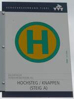 (175'961) - Zillertaler Verkehrsbetriebe-Haltestellenschild - Pertisau, Hochsteg/Knappen - am 19. Oktober 2016