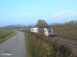 ES64 U2- 068 zieht bei P�lling ein LKW-Walter durch die Kurve.