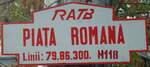 (136'375) - RATB-Haltestellenschild - Bukarest, Piata Romana - am 4.