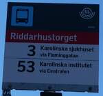 (287'882) - SL-Haltestellenschild - Stockholm, Riddarhustorget - am 9.