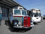 Saurer/887420/276626---gbs-susten---vs (276'626) - GBS, Susten - VS 60'855 - Saurer/Lauber (ex Evasion, St-Maurice; ex Zumwald, Fribourg; ex Leu, Arosa; ex Schett, Sargans; ex P 23'165; ex P 2252) am 14. Juni 2025 in Aigle, Kolly SA