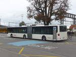 (221'548) - Interbus, Yverdon - Nr. 213/AG 546'704 - Mercedes (ex BVB Basel Nr. 791; ex Knecht, Windisch; ex AAGS Schwyz Nr. 84; ex VR La Chaux-de-Fonds Nr. 228) am 27. September 2020 beim Bahnhof Lenzburg (Einsatz Eurobus)
